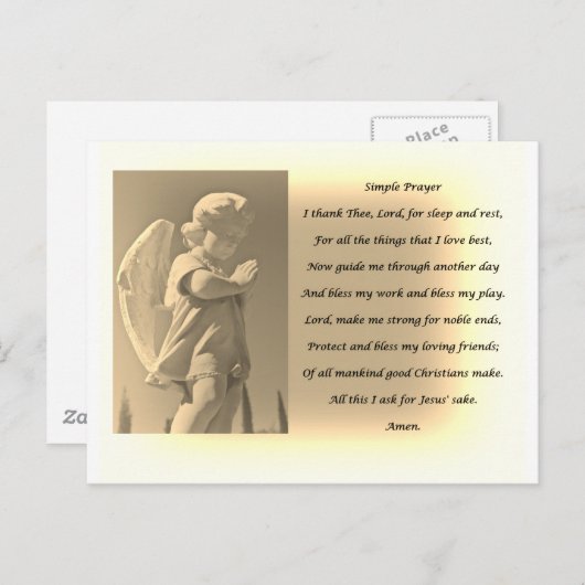 Carte de prière simple (Devant / Derrière)