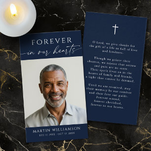Carte de prière simple à photo croix Forever Heart