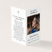 Carte de prière simple dossier photo commémoratif  (Outside)