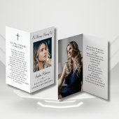 Carte de prière simple dossier photo commémoratif