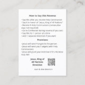 Carte de prière Simple Holy Communion Novena (Dos)