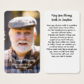 Carte de prière simple Memorial Modern Photo Sympa (Devant & derrière)