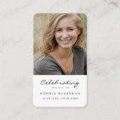 Carte de prière simple photo funéraire (Devant)