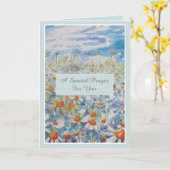 Carte de prière spéciale pour patient cancéreux (Fleur jaune)