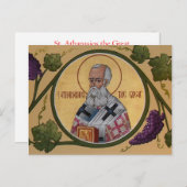 Carte de prière St. Athanasios (Devant / Derrière)