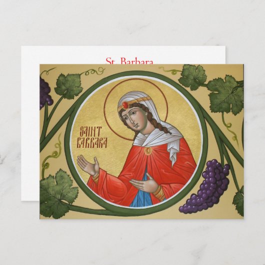 Carte de prière St. Barbara (Devant / Derrière)