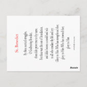 Carte de prière St. Benedict (Dos)