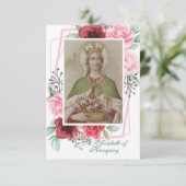 Carte de prière St. Elizabeth de Hongrie Roses Vin (Debout devant)