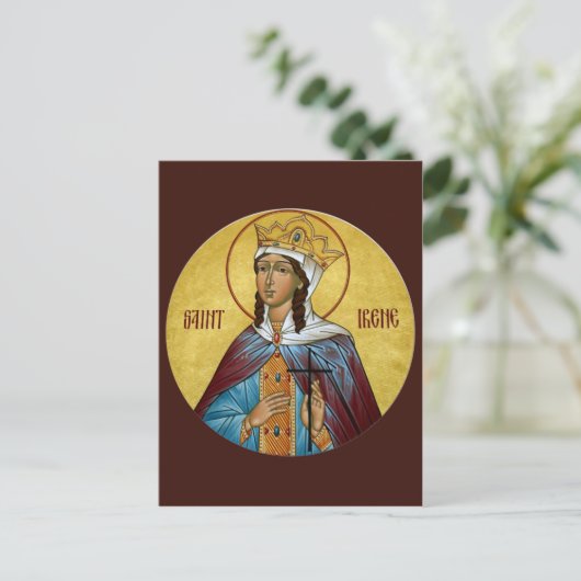 Carte de prière St. Irène (Debout devant)