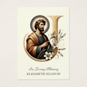 Carte de prière St. Joseph du Mémorial catholique  (Devant)