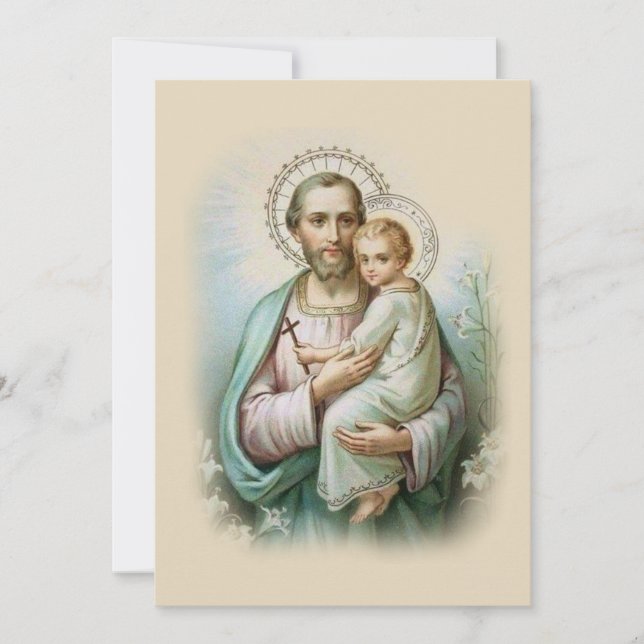 Carte de prière St Joseph & Jesus (Devant)