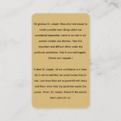 Carte de prière St Joseph Novena (Dos)