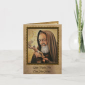 Carte de prière St Padre Pio avec devis (Devant)