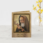 Carte de prière St Padre Pio avec devis (Fleur jaune)