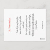 Carte de prière St. Phanourios (Dos)