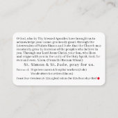 Carte de prière St. Simon & St. Jude (Dos)