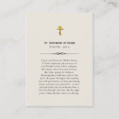 Carte de prière St. Sophrony of Essex (Dos)