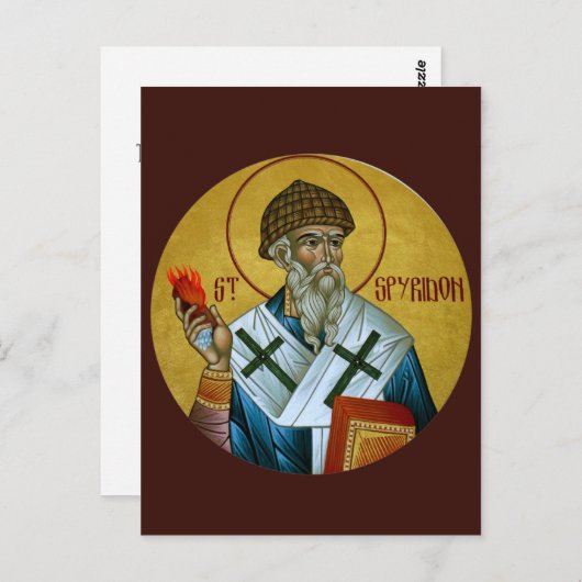 Carte de prière St. Spyridon (Devant / Derrière)