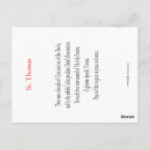Carte de prière St. Thomas (Dos)
