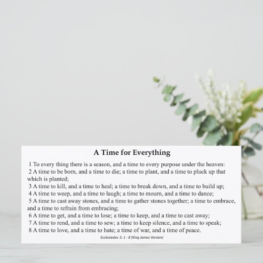 Carte de prière Temps pour tout (Debout devant)