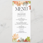 Carte de prière Thanksgiving Autumn Leaves Table D (Dos)