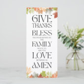 Carte de prière Thanksgiving Autumn Leaves Table D (Debout devant)