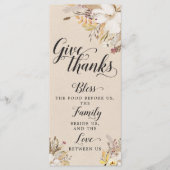 Carte de prière Thanksgiving rustique Décor de tab (Devant)