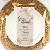 Carte de prière Thanksgiving rustique Décor de tab