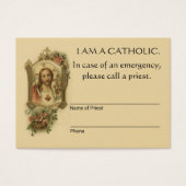 Carte de prière traditionnelle catholique d'urgenc (Devant)