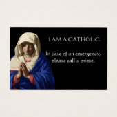 Carte de prière traditionnelle catholique d'urgenc (Devant)