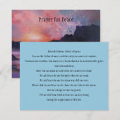 Carte de prière "Une prière pour la paix" (Devant / Derrière)