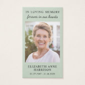 Carte de prière verte de l'emplacement de la photo (Devant)