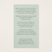 Carte de prière verte de l'emplacement de la photo (Dos)