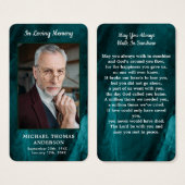 Carte de prière verte Emerald (Devant & derrière)