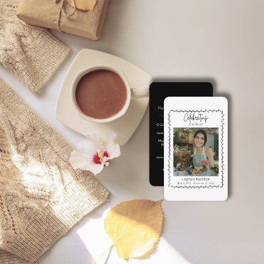 Carte de prière Vntage Orange Floral