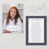 Carte de prières funéraires avec photo Marine Blue (Devant / Derrière)