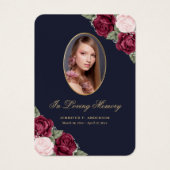 Carte de prières funéraires Blue Red Pink Gold (Devant)