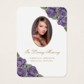 Carte de prières funéraires commémoratives pourpre (Devant)