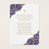Carte de prières funéraires commémoratives pourpre (Dos)