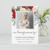 Carte de prières funéraires couleur rose rouge (Debout devant)