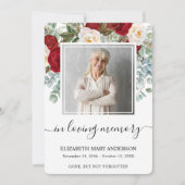 Carte de prières funéraires couleur rose rouge (Devant)