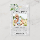 Carte de prières funéraires croisées en argent bla (Devant)