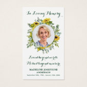 Carte de prières funéraires de tournesol avec phot (Devant)