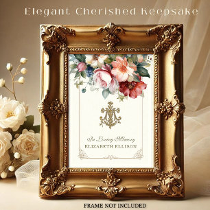 Carte de prières funéraires Floral Marian Cross