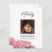 Carte de prières funéraires florales (Devant / Derrière)