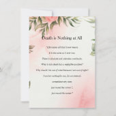 Carte de prières funéraires florales (Dos)