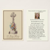 Carte de prières funéraires florales de Croix celt (Devant & derrière)