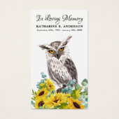 Carte de prières funéraires florales de la Chouett (Devant)