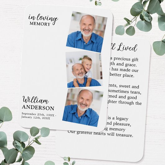 Carte de prières funéraires Modern Memorial 3