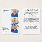 Carte de prières funéraires Modern Memorial 3 (Devant & derrière)